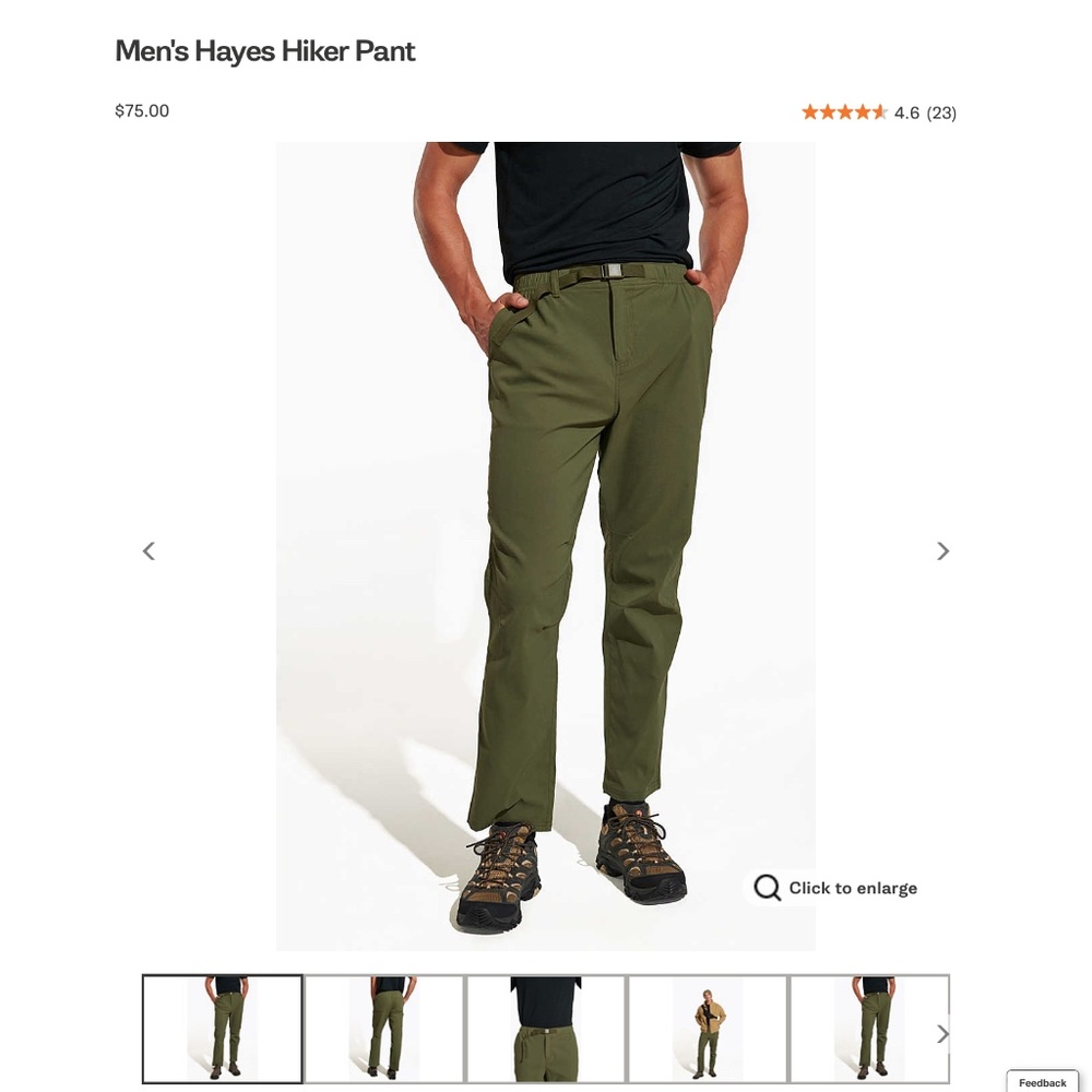 Merrell Men's Hayes Hiker Pant New dusty olive size 34